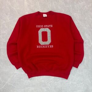 Vintage Santee Sweats Ohio State Buckeyes Sweatshirt Red Block O Made in USA XL